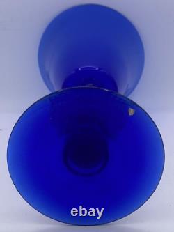 Pairpoint Vintage Art glass Vase Cobalt Blue with Controlled bubble