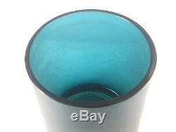 Paolo Venini Murano Italia Signed Blue Green Inciso Vase Jar Stunning Rare