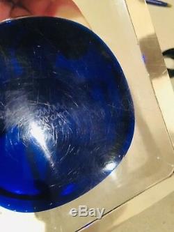 Paulo Venini Signed Mid-Century Glass'Slab Dish' Blue Centre, 1950s