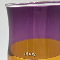 Pean Doubulyu Incalmo Art Glass Vase Signed 2007 Purple Orange Blue 10-1/4'