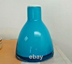 Per Lutken for Holmegaard 6 1/4 Glass Blue White Vase Lütken