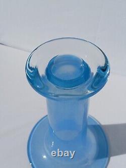 Periwinkle Art Glass Vase, Handblown, Unsigned, 10.5 Tall