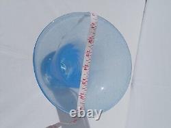 Periwinkle Art Glass Vase, Handblown, Unsigned, 10.5 Tall