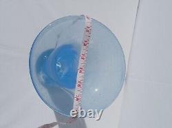 Periwinkle Art Glass Vase, Handblown, Unsigned, 10.5 Tall