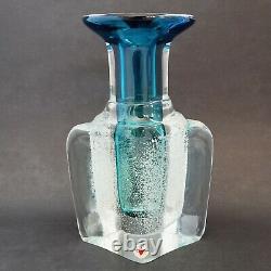 Petr Hora Beranek Skrdlovice Art Glass Vase 9 Sea Foam Bubbles Teal Blue Aqua