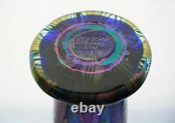 Phenomenal LUNDBERG STUDIOS Glass VASE Intensely IRIDESCENT Blue PURPLE Gorgeous