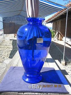 Pilgrim Glass The Masterwork Collection Large 29 Tall Cobalt Blue Vase