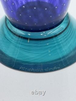 Pizzichillo Gordon Signed Ombré Dream Purple/Blue/Aqua Large Art Glass Vase