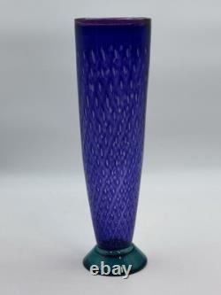 Pizzichillo Gordon Signed Ombré Dream Purple/Blue/Aqua Large Art Glass Vase