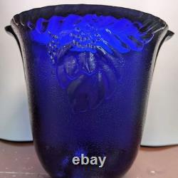 Poland Blue Glass Vase 22cm Flower Decor Rustic Style