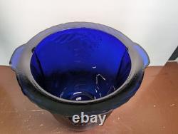Poland Blue Glass Vase 22cm Flower Decor Rustic Style
