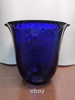 Poland Blue Glass Vase 22cm Flower Decor Rustic Style