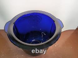 Poland Blue Glass Vase 22cm Flower Decor Rustic Style