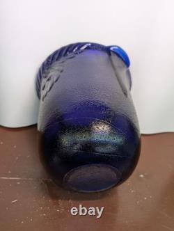 Poland Blue Glass Vase 22cm Flower Decor Rustic Style