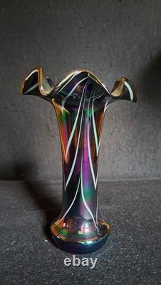 (Possibly) Imperial Freehand #425, Antique (1920s) Iridescent art glass vase
