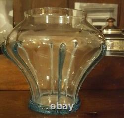 Powell Whitefriars Arts and Crafts blue glass tears vase