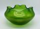 Pristine LOETZ Green CISELE IRIDESCENT GLASS RUFFLED BOWL/ VASE