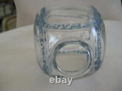 R. Lalique Clear/ Light Blue Intertwined Guirlande De Roses Footed Vase