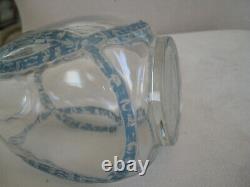 R. Lalique Clear/ Light Blue Intertwined Guirlande De Roses Footed Vase