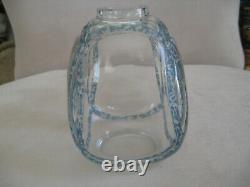 R. Lalique Clear/ Light Blue Intertwined Guirlande De Roses Footed Vase