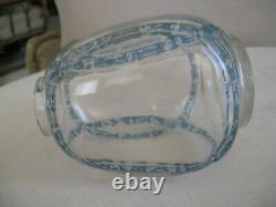 R. Lalique Clear/ Light Blue Intertwined Guirlande De Roses Footed Vase