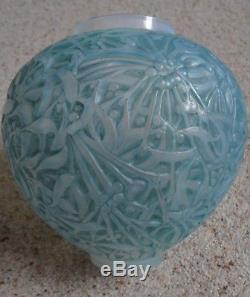 R Lalique'Gui' (Mistletoe) Vase with Blue Patina