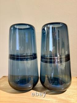 R16 HOME 2 Blue Glass Vases New