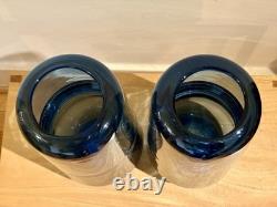 R16 HOME 2 Blue Glass Vases New