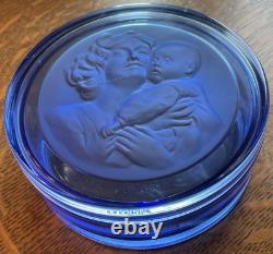 RARE 1935 Val Saint Lambert Cobalt Blue Luxval Box Modèle 53 Pristine Art Deco