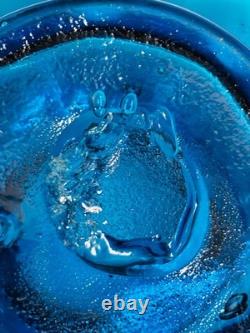 RARE Antique Hand-Blown Cobalt Blue Glass Melon Ribbed Pitcher- C. 1880-1920