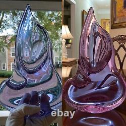 RARE Bohemian Czeck Neodymium Alexandrite Purple Pink Blue Art Glass Vase