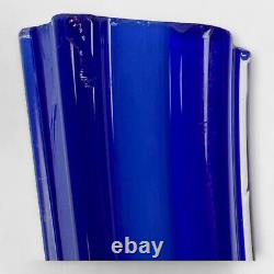 RARE Cobalt Blue Murano Glass Soliflore Vase Italian Vintage Branch Bud Cased