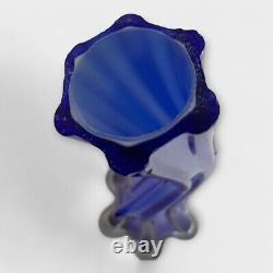 RARE Cobalt Blue Murano Glass Soliflore Vase Italian Vintage Branch Bud Cased