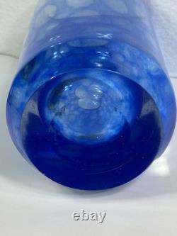 RARE Colora Handformed Vase by Vicke Lindstrand for Kosta Blue Glass HEAVY O1