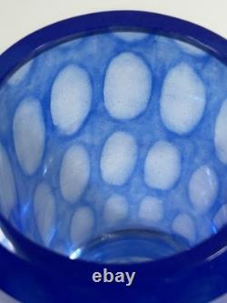 RARE Colora Handformed Vase by Vicke Lindstrand for Kosta Blue Glass HEAVY O1