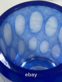 RARE Colora Handformed Vase by Vicke Lindstrand for Kosta Blue Glass HEAVY O1