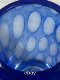 RARE Colora Handformed Vase by Vicke Lindstrand for Kosta Blue Glass HEAVY O1