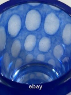 RARE Colora Handformed Vase by Vicke Lindstrand for Kosta Blue Glass HEAVY O1
