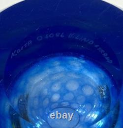 RARE Colora Handformed Vase by Vicke Lindstrand for Kosta Blue Glass HEAVY O1