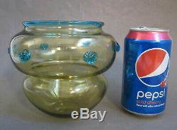 RARE Shape SIGNED STEUBEN Carder Art Glass Amber Celeste Blue PRUNTS 5.25 Vase