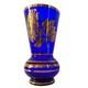 RARE Vintage Borske Sklo Union Vase Sunflower Design in Cobalt Blue and Gold