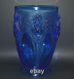 READ DETAILS Vintage Veryls Alpine Blue Thistle Cathedral Window 9.75 Tall Vase