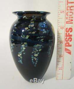 RICHARD SATAVA Signed WISTERIA MOON Hand Blown Studio Art Glass 5 Vase c. 1988