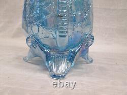 RON MYNATT AR Artist Light Blue Iridescent Handblown 18 Tall Glass Swung Vase