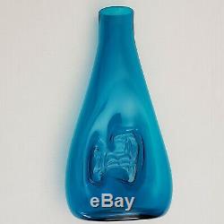 Rare Blenko Vase #5518 1955 Catalog Wayne Husted Teal Impressed Horse 15 Tall