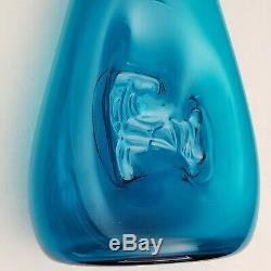 Rare Blenko Vase #5518 1955 Catalog Wayne Husted Teal Impressed Horse 15 Tall