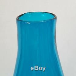 Rare Blenko Vase #5518 1955 Catalog Wayne Husted Teal Impressed Horse 15 Tall