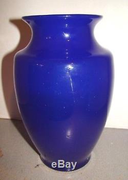 Rare Carder Steuben Dark Blue Jade 9 Vase
