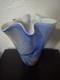 Rare Collectible Hand Blown Polish Art Glass Vase By Alicja Blue Statement Piece