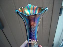 Rare Color Northwood Drapery Carnival Glass Vase Gorgeous Color